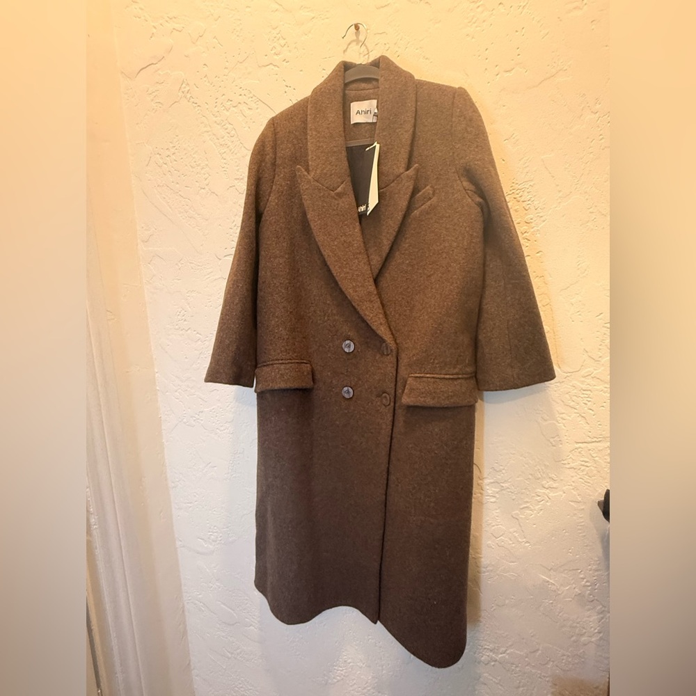 Ahiri Double-Breasted Brown Trench Coat
